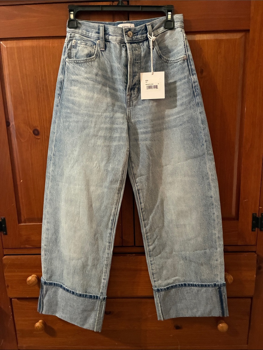 pistola Ryder high rise cuffed straight Light Blue Wide-Leg Jeans